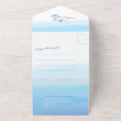 Baby Duschstort Lieferung Aquarell blau All In One Einladung (Außenbereich)