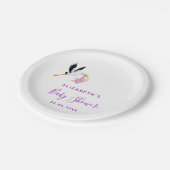 Baby Duschstorte lila Mädchen niedlich Pappteller (Schrägansicht)