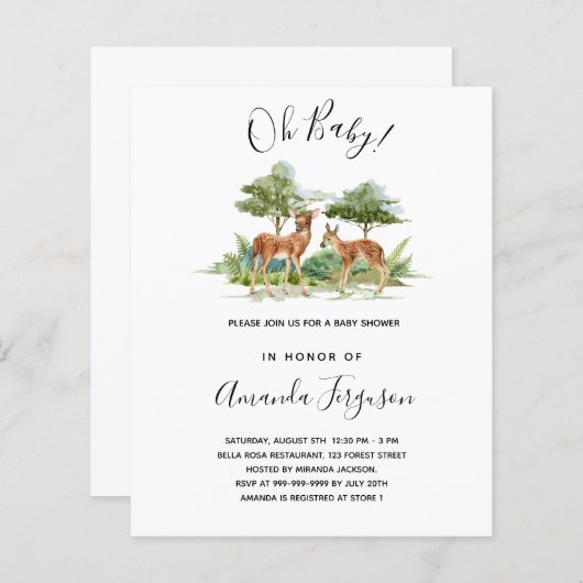 Baby Duschwaldtiere Hirsche Haushaltsausschreibung (Vorne/Hinten)