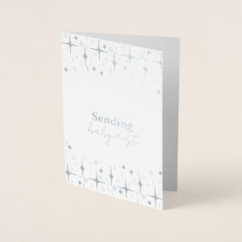 Baby Dust Card Unfruchtbarkeit wünscht Silber Foil Folienkarte