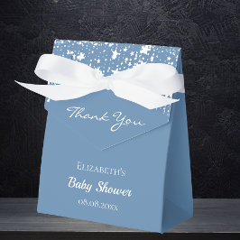 Baby Dusty Blue White Stars Danke Geschenkschachtel