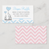 Baby Duwer Diaper Raffle Baby Blue Elephants Telefonnummerkarte (Vorne/Hinten)