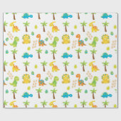 Baby Duwer Dinosaur Jurassic Geschenkpapier (Flach)