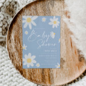 Baby Duwer Einladung Dusty Blue Daisy