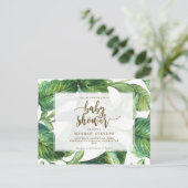 Baby Duwer Einladung tropische Palmen Blätter (Stehend Vorderseite)