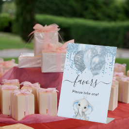 Baby Duwer Elefant Junge blauen Ballons bevorzugt Sockelschild