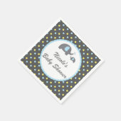 Baby Duwer Elephants Blue Gray & Yellow Serviette (Ecke)