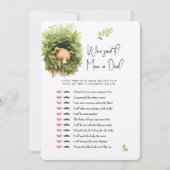 Baby Duwer Game Bear Wer hat es gesagt? Mama oder  Einladung (Vorderseite)