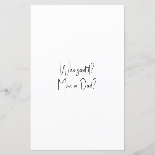 Baby Duwer Game Wer hat es gesagt? Mama oder Vater (Rückseite)