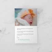 Baby Duwer Gender Neutral Foto BOHO Green Dankeskarte (Innenseite)