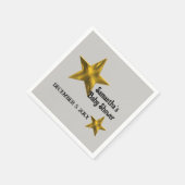 Baby Duwer Gender Neutral Minimalistisch Gold Star Serviette (Ecke)