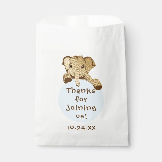 Baby Duwer Gevor Bag, Gold Blue Elephant Geschenktütchen (Vorderseite)