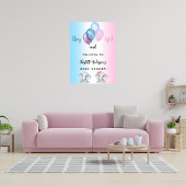 Baby Duwer Girl Blue Pink Elefanten willkommen Poster