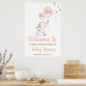 Baby Duwer Girl Pink Begrüßungszeichen Poster (Küche)