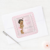 Baby Duwer Girl Pink Grau Pearl Ethnic Quadratischer Aufkleber (Umschlag)