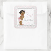 Baby Duwer Girl Pink Pearl Gray White Ethnic Quadratischer Aufkleber (Tasche)