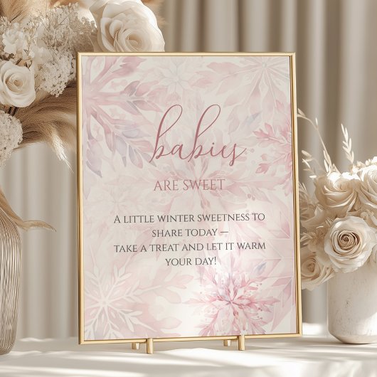 Baby Duwer Girl Pink Snowflake Babies sind süß Poster