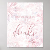 Baby Duwer Girl Pink Snowflake Drinks Poster (Vorne)