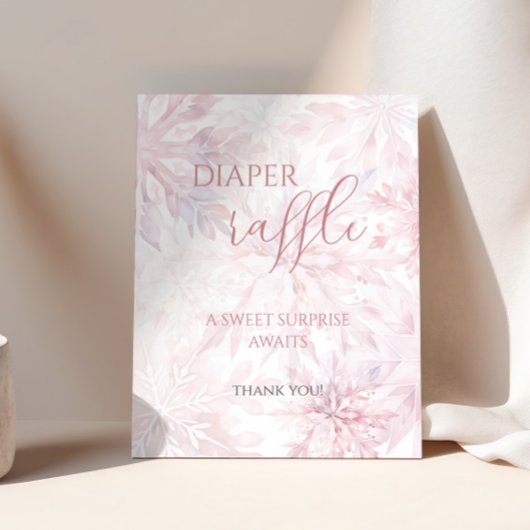 Baby Duwer Girl Pink Snowflake Windeln Raffel Poster