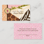 Baby Duwer Girls Pink Safari Printwerbung Windeln Begleitkarte (Vorne/Hinten)