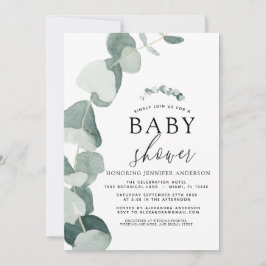 Baby Duwer Greenery Eucalyptus Einladung