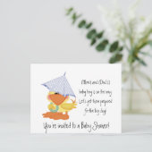 Baby Duwer Invitation Blue Duck/Quackup Einladungspostkarte (Stehend Vorderseite)