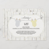 Baby Duwer Invitation for Twins - Gender Neutral Einladung (Vorne/Hinten)