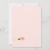 Baby Duwer Mädchen rosa Blumengrün Mutter zu sein Einladung (Rückseite)