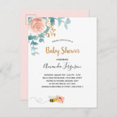 Baby Duwer Mädchen rosa Blumengrün Mutter zu sein Postkarte (Vorne/Hinten)