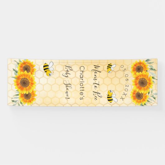 Baby Duwer Mutter zu Bienen Sonnenblumen gelbe Hon Banner (Horizontal)