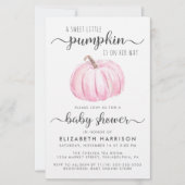 Baby Duwer Pumpkin Pink Aquarellfarben Einladung (Vorderseite)