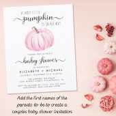 Baby Duwer Pumpkin Pink Aquarellfarben Einladung