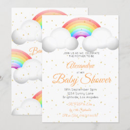 Baby Duwer Regenbogen Wolken farbige Goldrappen Einladung