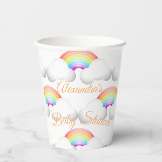 Baby Duwer Regenbogen Wolken Geschlecht neutral Pappbecher (Vorderseite)
