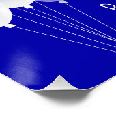 Baby Duwer Royal Blue Junge weiße Ballons Poster (Ecke)