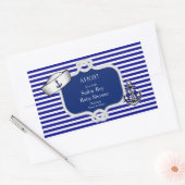 Baby Duwer Sailor Hat Boy Blue Stripe Rechteckiger Aufkleber (Umschlag)