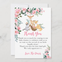 Baby Duwer Woodland Animals Girl Pink
