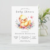 Baby Editable Duck Baby Duck Einladung (Stehend Vorderseite)