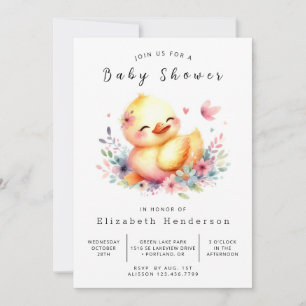 Baby Editable Duck Baby Duck Einladung