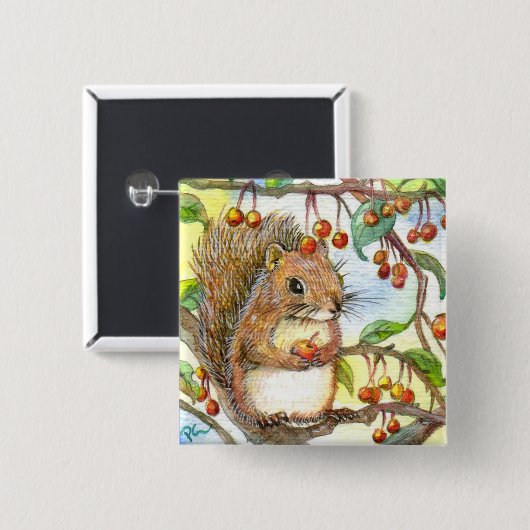 Baby-Eichhörnchen Button (Vorne & Hinten)