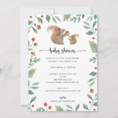 Baby Eichhörnchen und Mama Babydusche Einladung (Vorderseite)