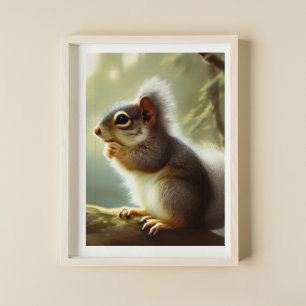 Baby Eichhörnchen Wildlife-Porträt Poster