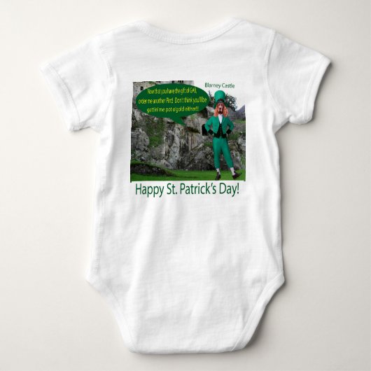 Baby ein Stück. Happy St. Patrick's Day. irish s Baby Strampler (Rückseite)