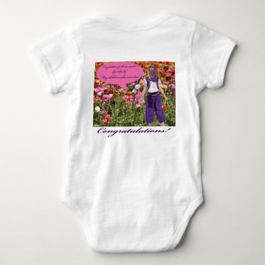 Baby ein Stück. Herzlichen Glückwunsch! Baby Strampler (Rückseite)