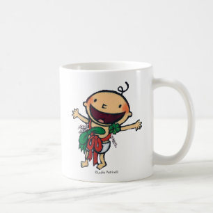Baby eingewickelt in den Bögen für Weihnachten Kaffeetasse
