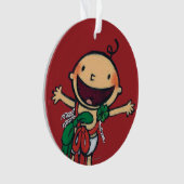 Baby eingewickelt in den Bögen für Weihnachten Ornament (Vorderseite)