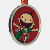 Baby eingewickelt in den Bögen für Weihnachten Silbernes Ornament (Rechts)