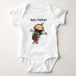 Baby eingewickelt in den Bögen für Weihnachten Strampler