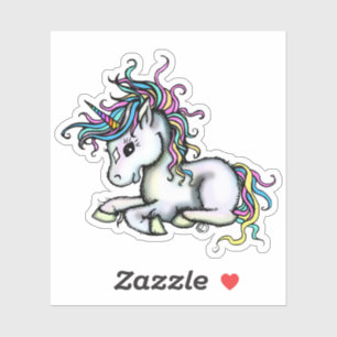 Baby-Einhorn-Illustration Regenbogenhorn-Aufkleber Aufkleber