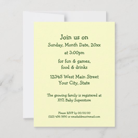 Baby Einladung (Rückseite)